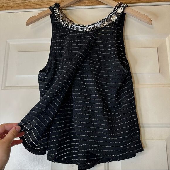 Free People Aztec Louie Split Back Beaded Scoop Neck Top - Picture 8 of 11